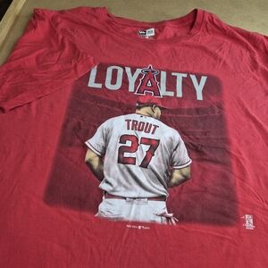 New Era Red Loyalty Angels Baseball Tee - Trout 27